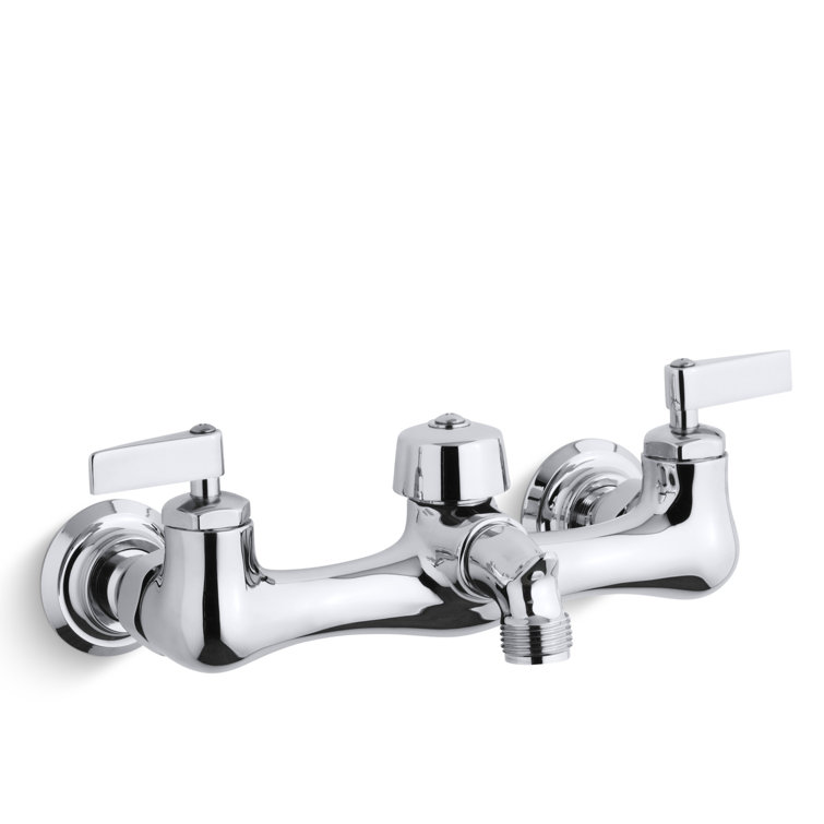 Knoxford Double Lever Handle Service Sink Faucet with Vacuum Breaker Threaded Spout