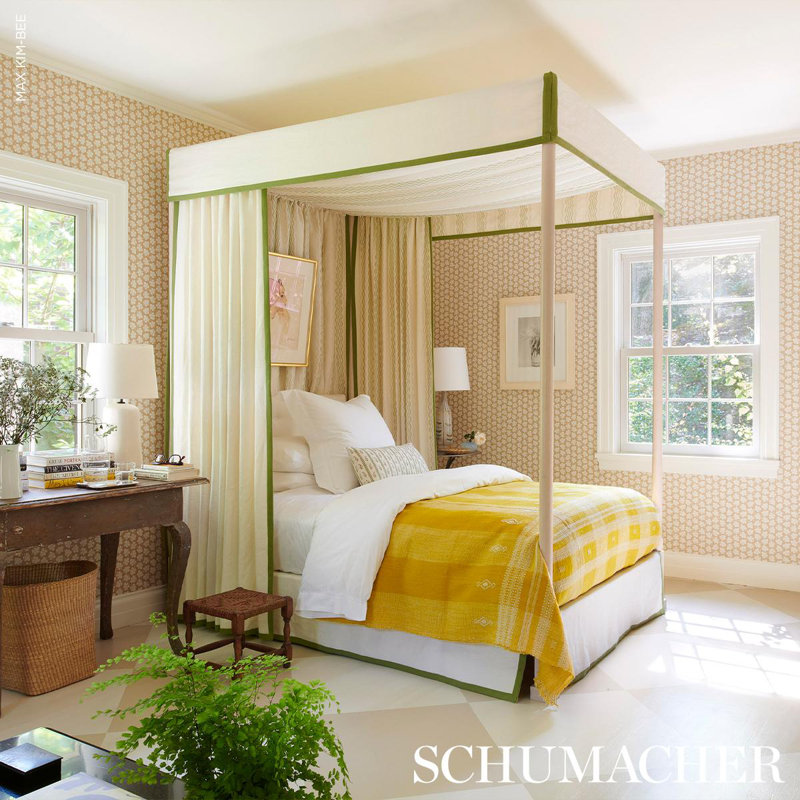 Schumacher X Rita Konig Olive Wallpaper, Neutral