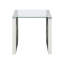 Sofa Side Table for Living Room Furniture, End Table with Clear Glass Top, Bedside Table
