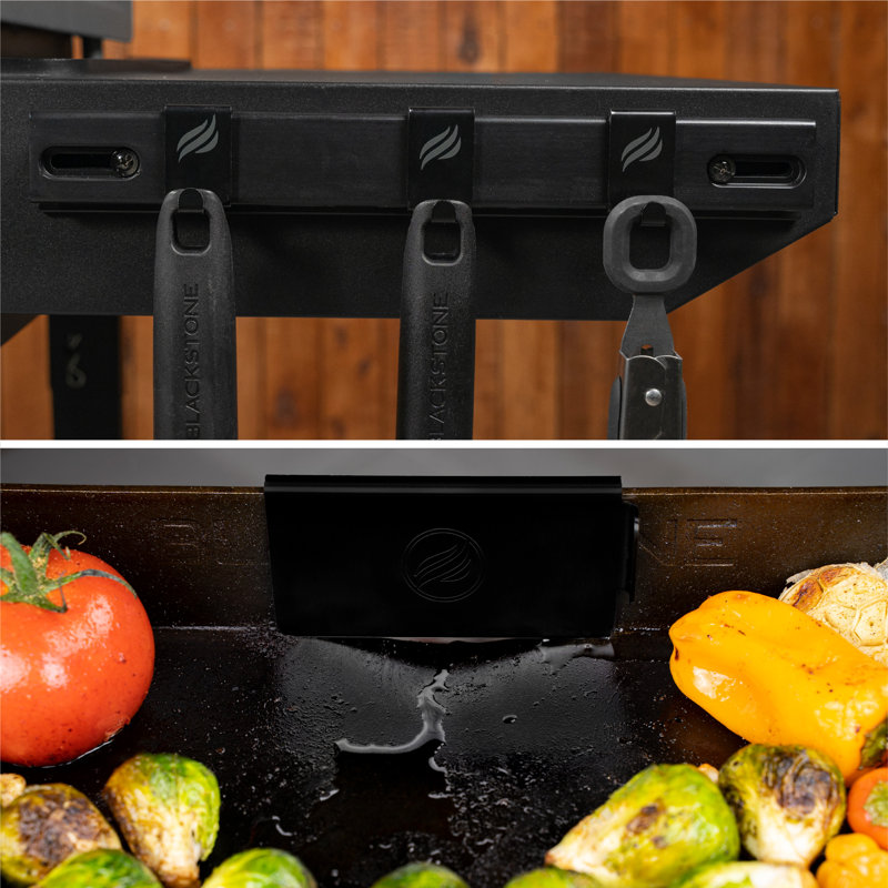 Blackstone Side Shelf Rail Accessory with Tool Hooks