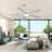 Indoor Modern 52 Inch Ceiling Fan 6 Speed Wind 5 Blades Remote Control Reversible DC Motor With Led Light-1917906037-1917906035