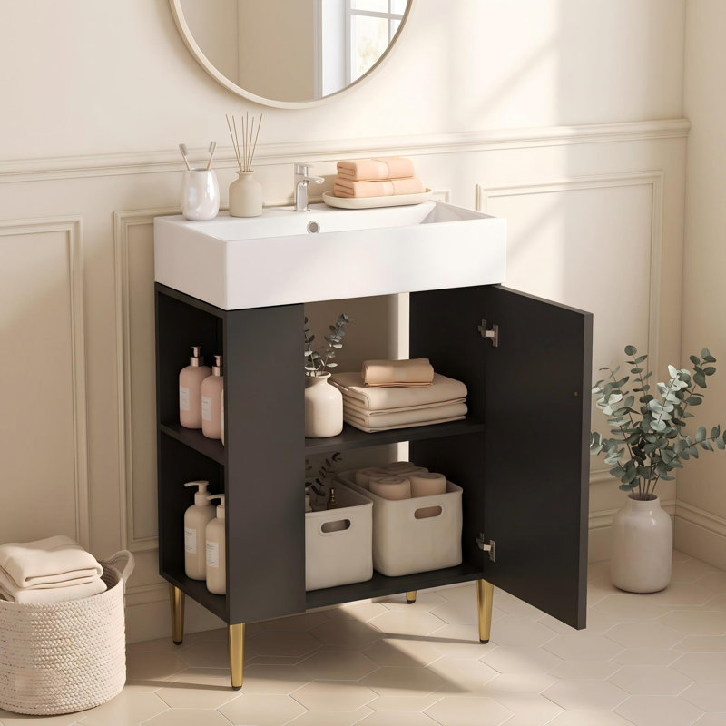 Hemington Bathroom Vanity with Top, Black