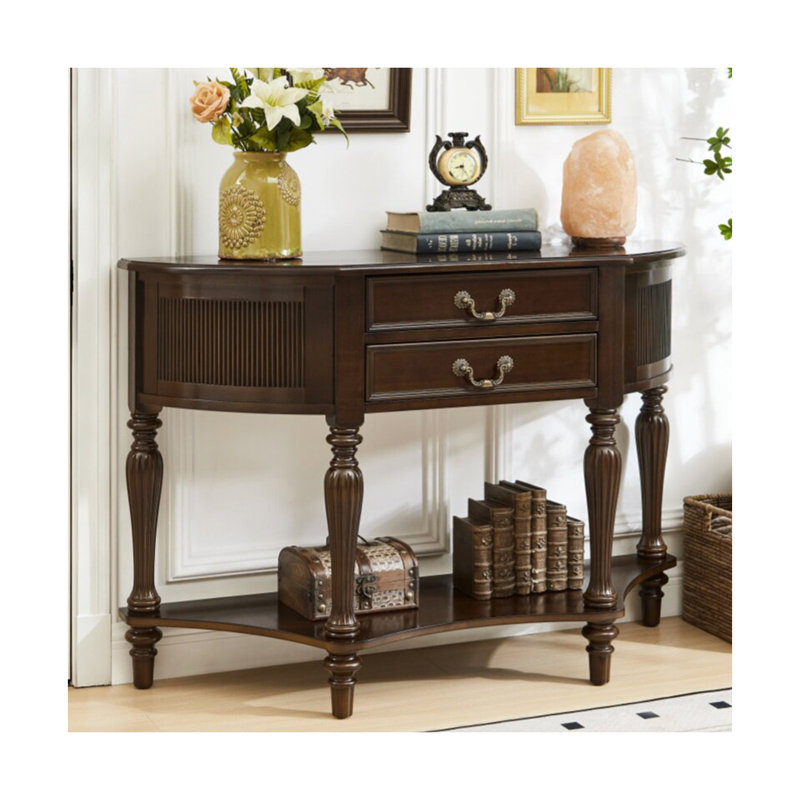Solid Wood Top Console Table, H 33,86 po x l 39,37 po x P 13,78 po