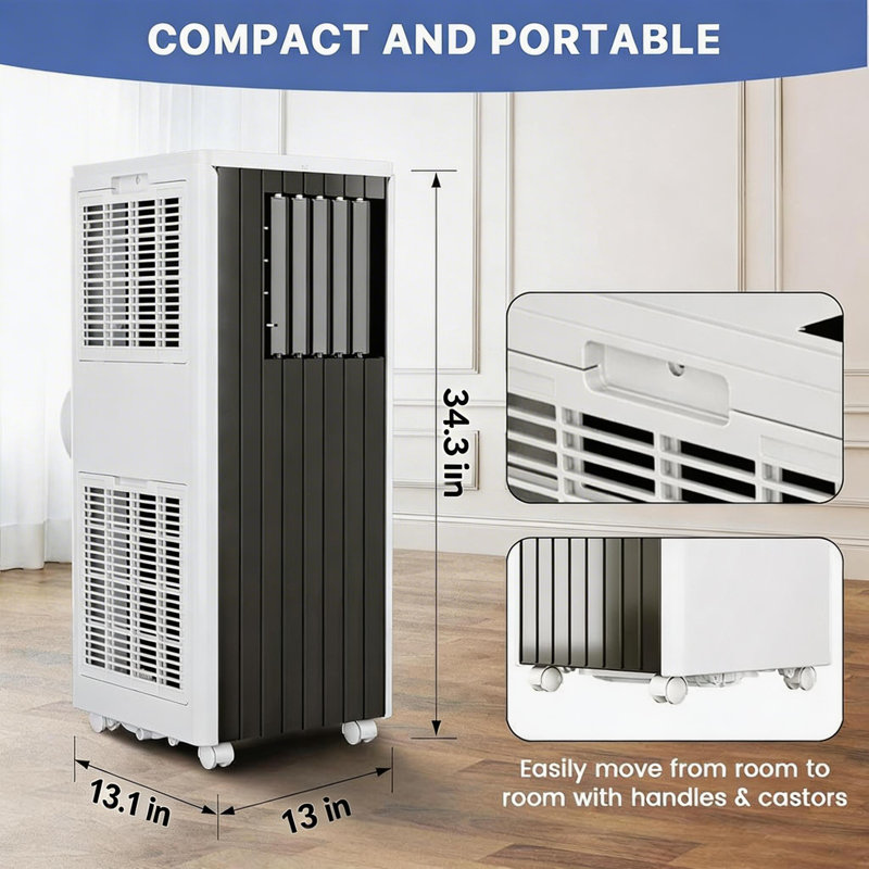 Unité de climatisation 8 en 8000 BTU, refroidisseur, déshumidificateur et ventilateur, Blanc