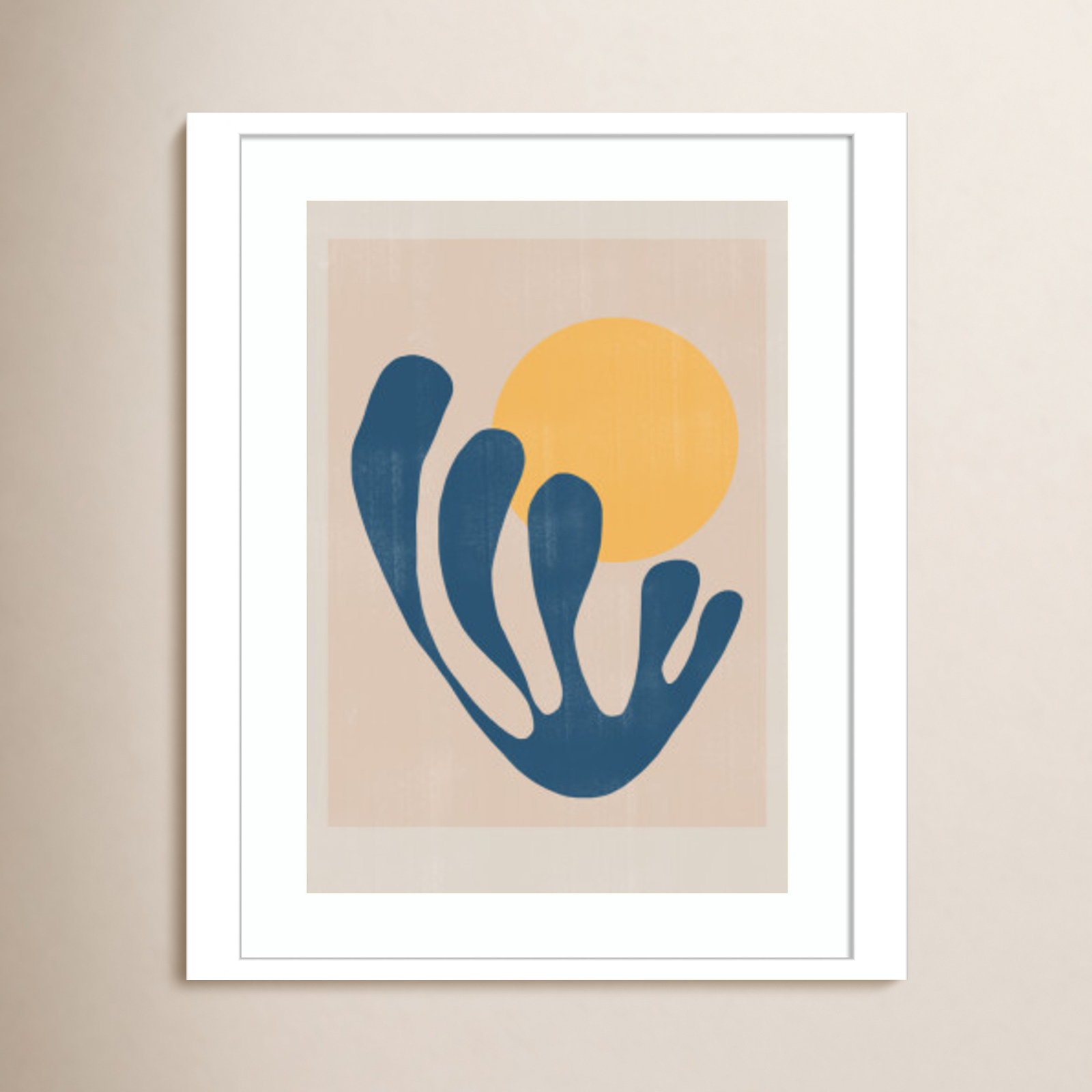 Giese "Modern Plant No. 1" Print, White , 13" H x 10" W