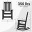 Oversized HIPS Outdoor Rocking Chair Set of 2 – All-Weather High Back Patio Rocker with Moisture-proof and Sun-protective– Perfect for Porch, Lawn & Garden,Black-846018193-810216029