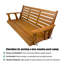 Balancelle en bois, siège ergonomique, balancelle avec chaînes suspendues et ressorts de 7 mm-2086519896