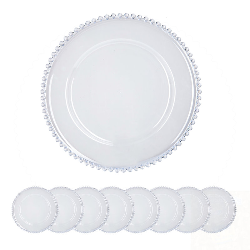 Ensemble de 8 assiettes décoratives avec motif décoratif, Argent argent