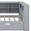 Lit de jour en bois avec lit gigogne simple, lit de jour avec tablette de rangement et ports de chargement USB-1190966139