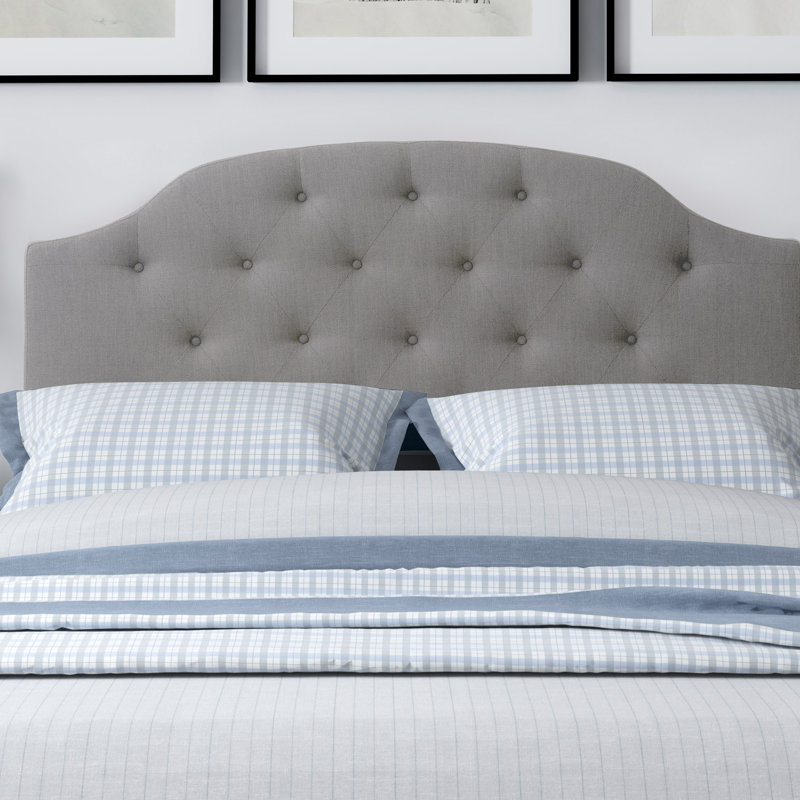 Tête de lit tapissier, Double, Gris clair