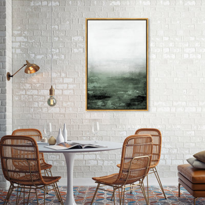 " Abstract Sail To The Moon Hunter Green " Painting Print