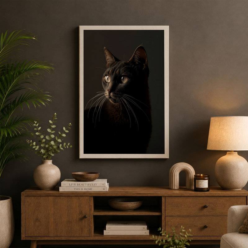 Golden Gaze Modern - Wrapped Canvas, 24x16 - 61.0 x 40.6 cm, Teal Border