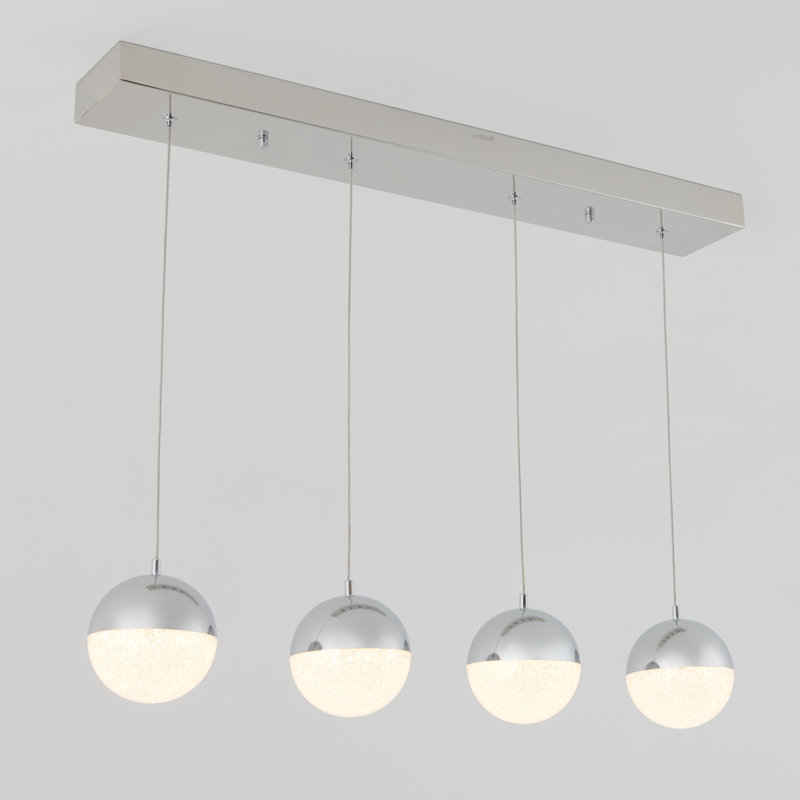Sparkle Chrome 4-Light LED Globe Pendant