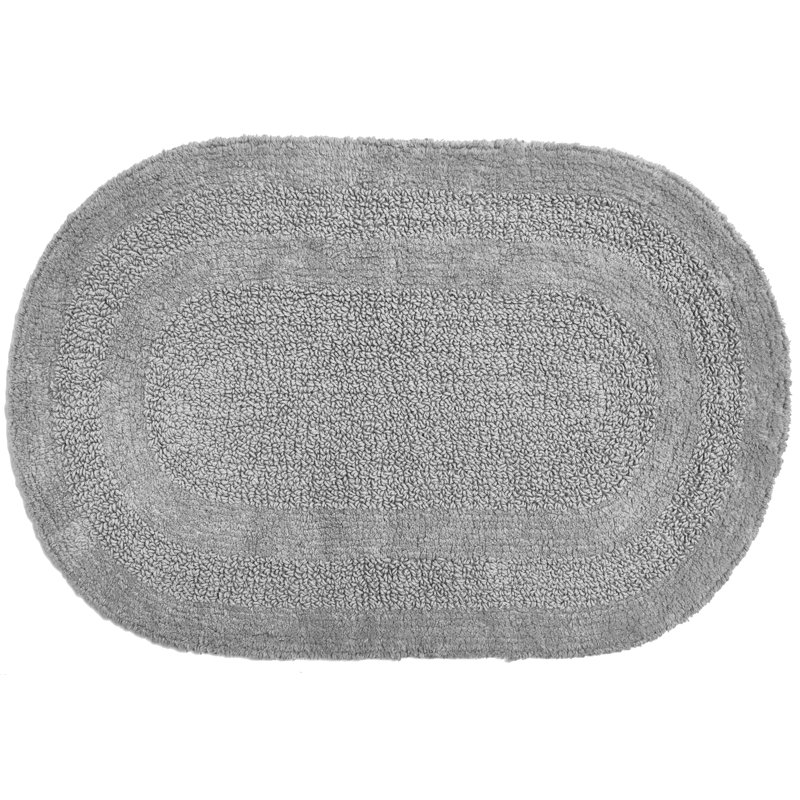 Ivydale Cotton Bath Rug, Gray
