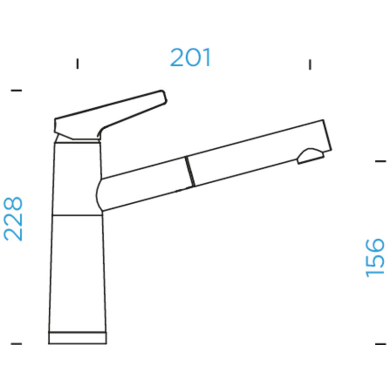 Low Pressure Pull Out Single Lever Monobloc Tap, Polaris