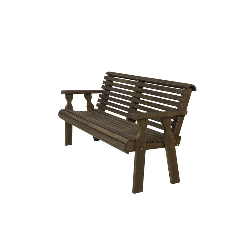Banc d'extérieur en bois Amish, H 33 po x l 51 po x P 28 po, Noyer foncé