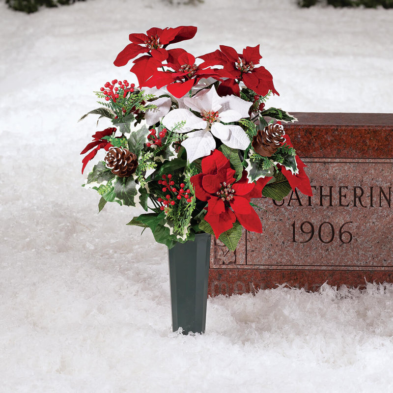 Ensemble de 2 poinsettias et pommes de pin OakRidge, 21 po