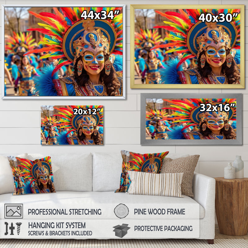 «New Orleans Mardi Gras Celebrations I», reproduction sur toile, H 34 po x l 44 po x P 1,5 po, Toile tendue