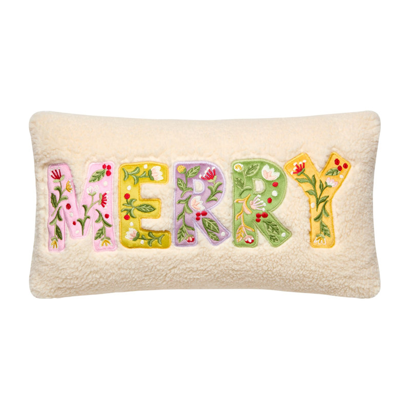 Coussin brodé Merry Applique, Merry 9x16"