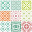Carreaux amovibles pelez et collez vert menthe 7 po x 7 po-92618852