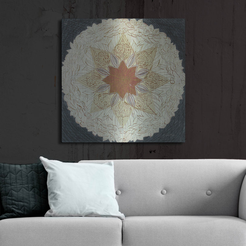 Art mural en métal luxueux «Starshine Mandala 1» par Candra Boggs, 24 po x 24 po, H 12 po x l 12 po