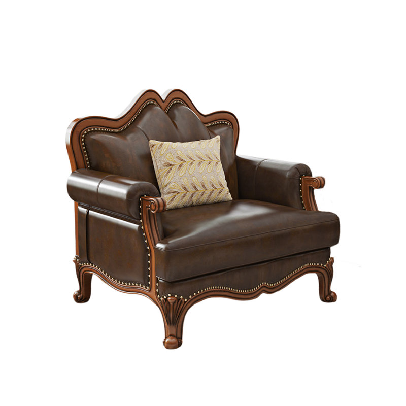 Fauteuil en cuir massif American