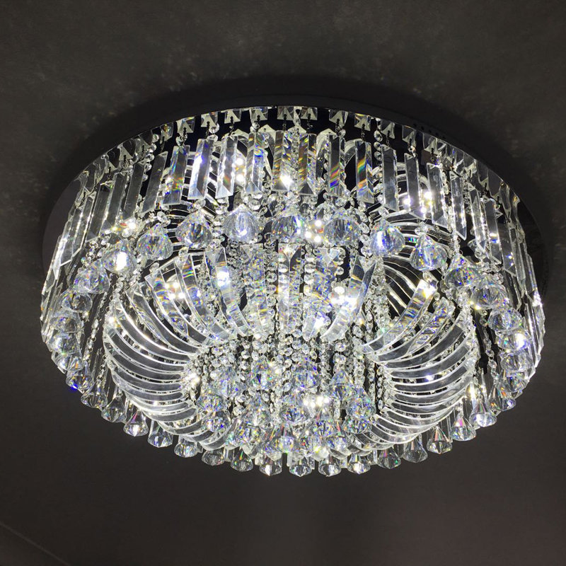 Marks LED Flush Mount, 28cm H x 80cm W x 80cm D, Clear