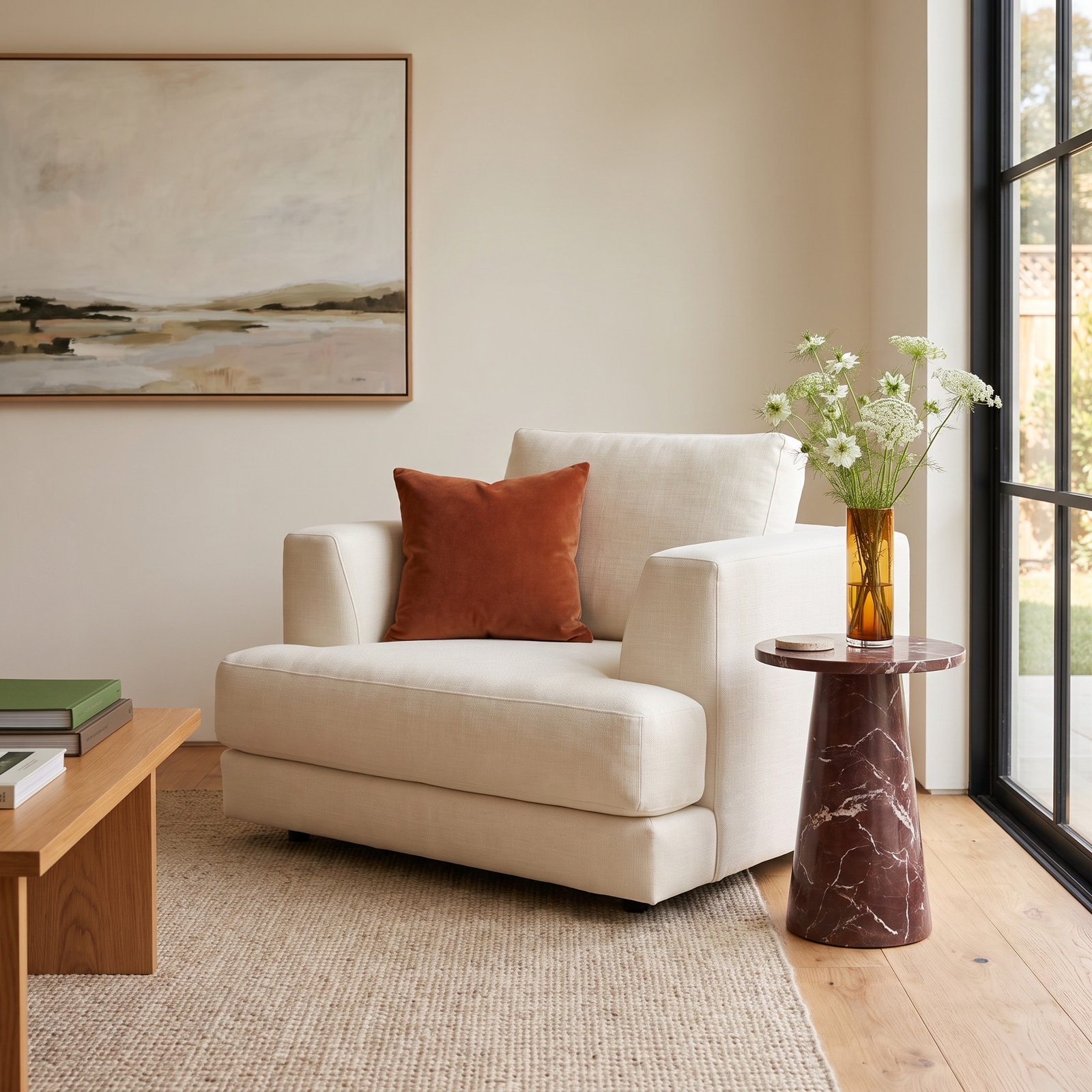 Laguna Upholstered Accent Chair, Nomad Snow Crypton® Chenille