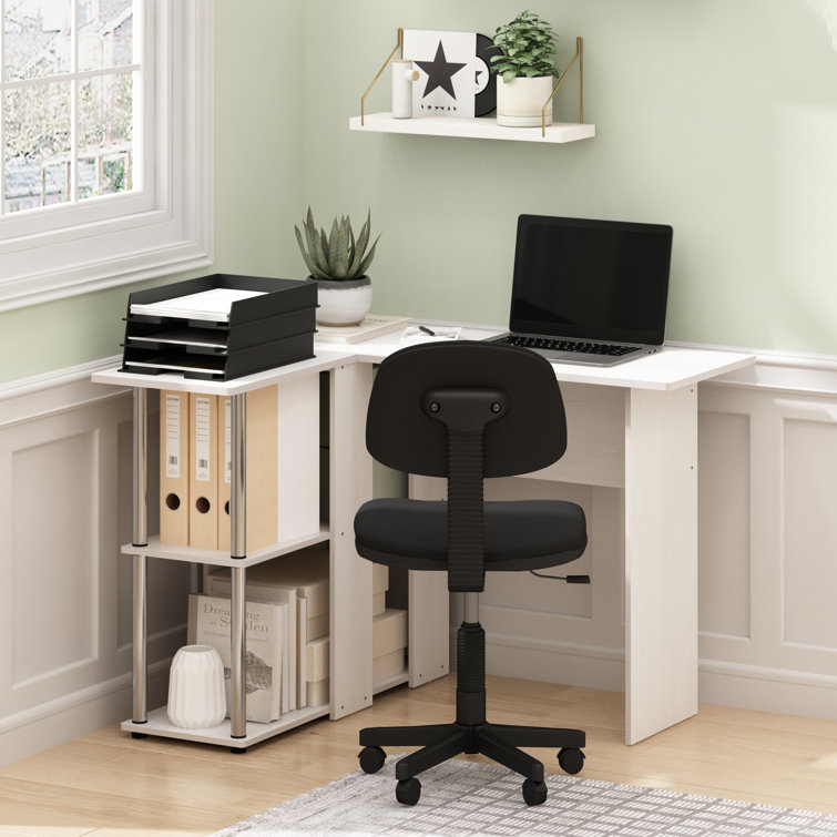 41.14'' W L-Shaped Computer Desk with Bookshelf