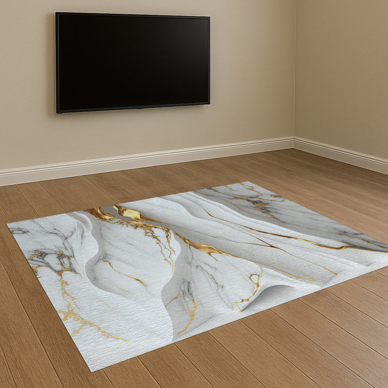 Marble Area Rug, Rectangle 140 x 200 cm