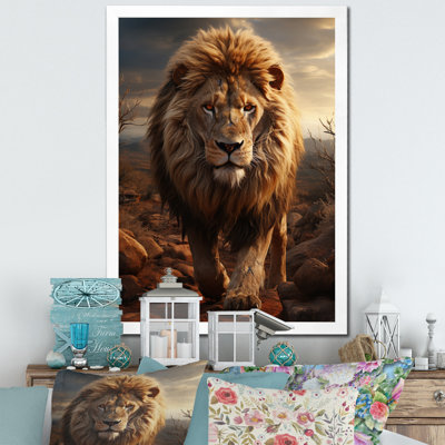 Moniet animal lion à Savan - impression