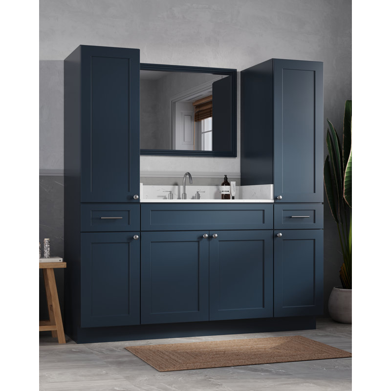 Ensemble de meuble-lavabo simple 66 po Disar, Bleu