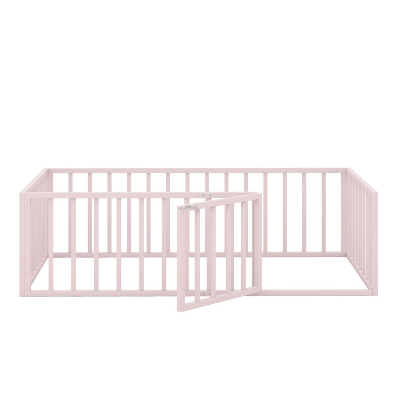 Aliauna Metal Slat Bed, Pink