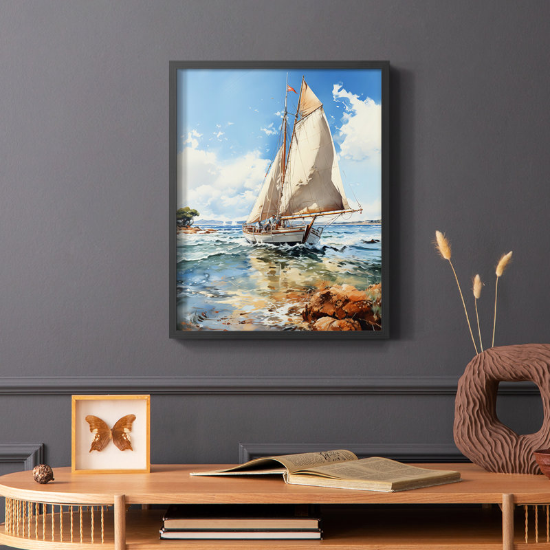 NAUTICAL Series CECXL - Impression encadrée de qualité supérieure - Prêt à être accroché - Aucun clou requis, Noir