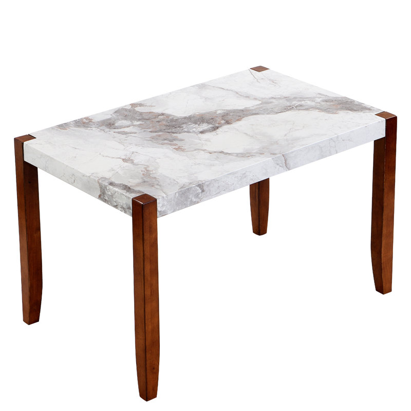 Dining Table, Rectangular Table with Wood Legs for Dining Room, Living Room