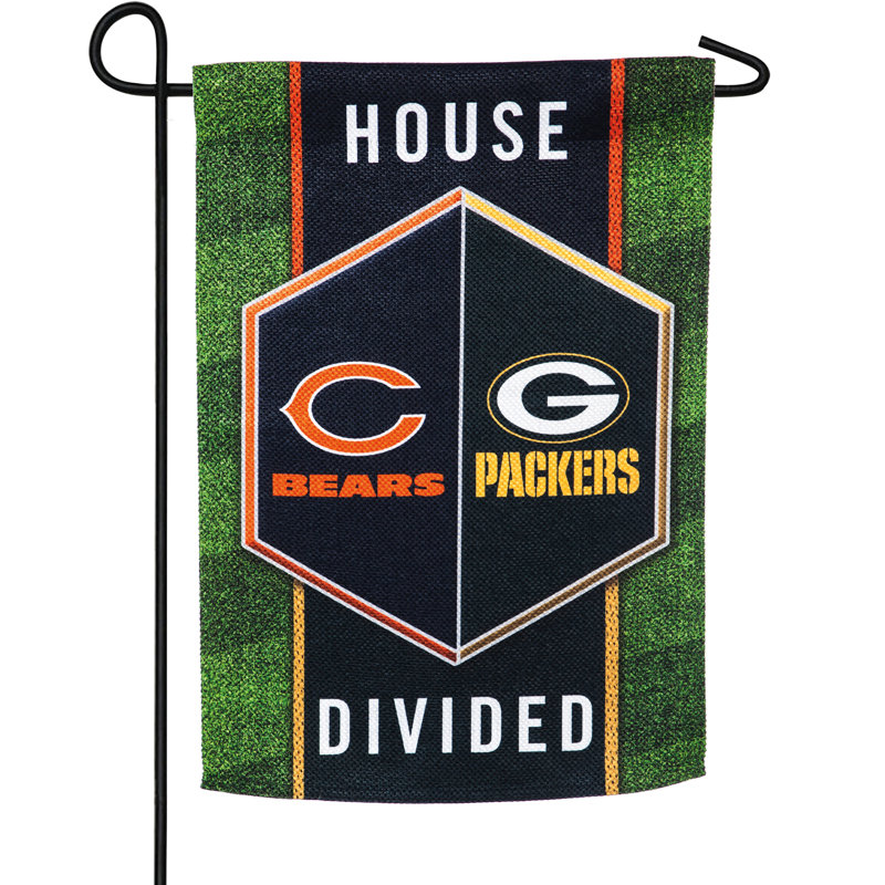 Polyester à 2 côtés 18 x 13 po drapeau de jardin NFL, Packers de Green Bay / Bears de Chicago