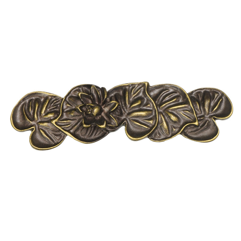 Lily Pads 3 inch center to center pull in finish Antique Brass, Antique Brass