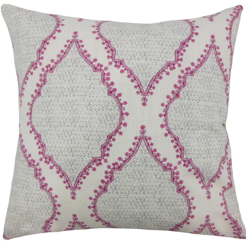Coussin décoratif en coton géométrique willem, H 18 po x l 18 po x P 5 po, Gris