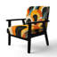 Fauteuil d'appoint abstrait Mid-Century - Fauteuil orange Mid-Century-1412715717
