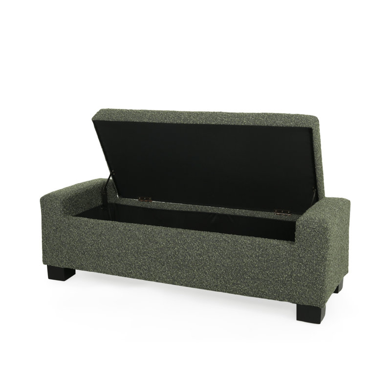 Banc de rangement avec repose-pieds 50 po en tissu texturé avec repose-pieds et rangement dissimulé