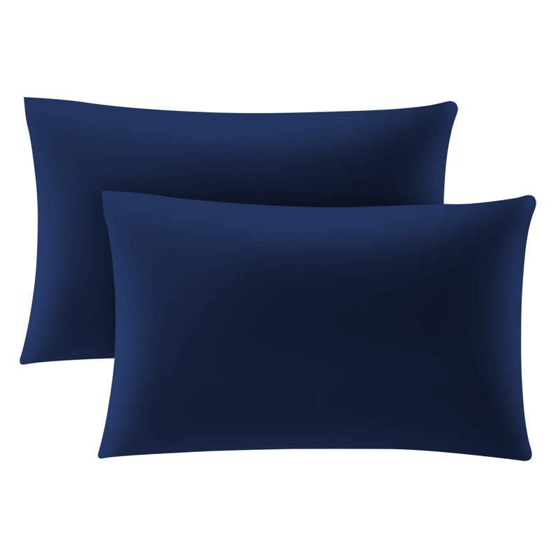 Macklan Microfibre Brushed Pillowcase - Set of 2, Navy