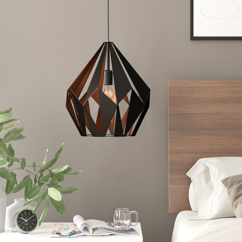 Esme 1 - Light Geometric Pendant, Black/Copper