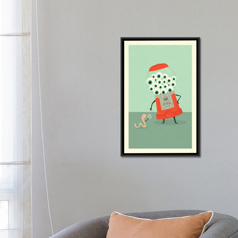 « eye bonbon », reproduction d’impression sur toile, H 26 po x l 18 po x P 1,5 po, Toile avec cadre noir, Pas de tapis