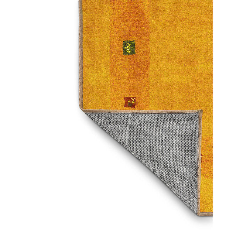 Tapis contemporains jaunes lavables à la machine 2793, Rectangle 2 pi x 4 pi