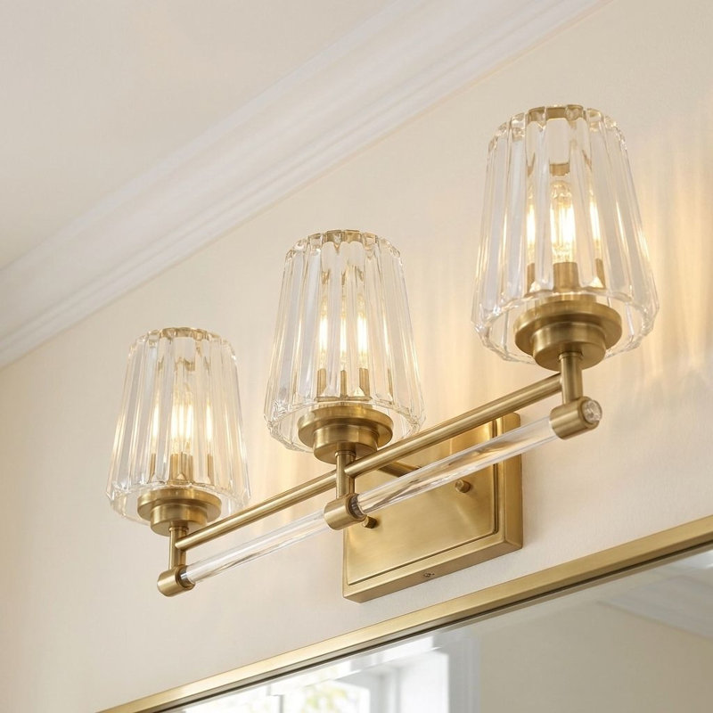 Mattlyn 3-Light Vanity Light in Brass, 9.5" H x 24" W x 24" D, Brass, 3 Lights