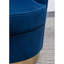 Fauteuil pivotant en velours bleu pour le salon - Élégante chaise décorative avec passepoil-551556046