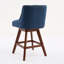Tabourets de bar pivotants à hauteur de comptoir, ensemble de 2 tabourets de bar rembourrés à hauteur de siège de 26 po de hauteur, tissu bleu-1884785945