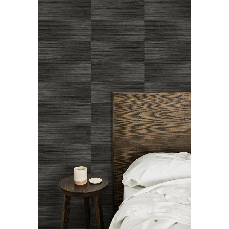 Papier peint en vinyle gaufré Designs Cinder Moston Blocks, Noir/gris