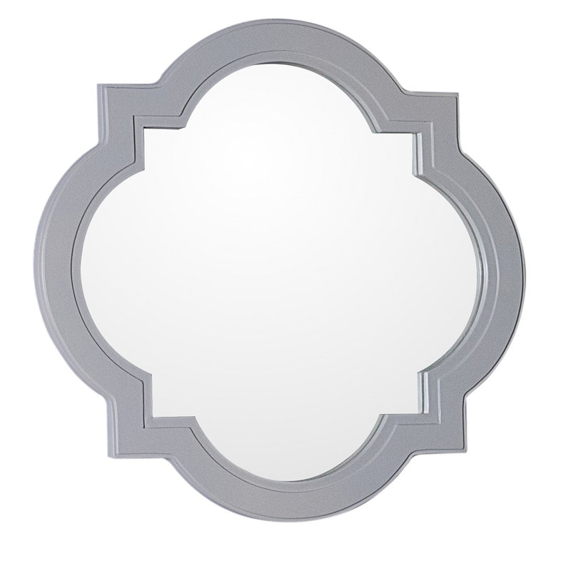 Cremeans Wood Flat Wall Mirror, 23" H x 23" W x 1" D, Gray
