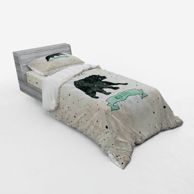 Ensemble de housse de couette en microfibre vert menthe / noir